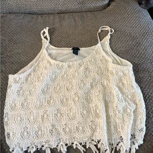 Rue21+ Lace White Women’s Cropped Tank